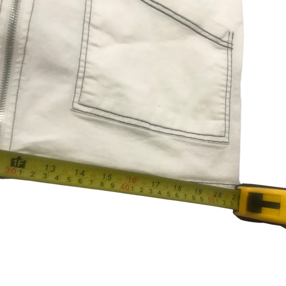 White Overall Pinafore Dress | Adjustable Straps | Denim Pinafore Jumper Dress - Picture 7 of 16